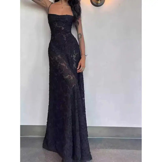 09-Boho Inspired Women's Black Corseted Floral jacquard Woven Maxi Dress straps sleevless party dress new sexy summer dresses