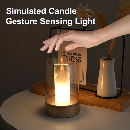 GGbingo Atmosphere Candlelight PIR Motion Sensor Manual Scanning LED Night Light USB Charging Decoration Automatic Switch